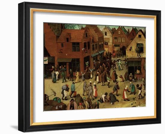 Fight Between Carnival and Lent, Detail, 1559-Pieter Bruegel the Elder-Framed Giclee Print