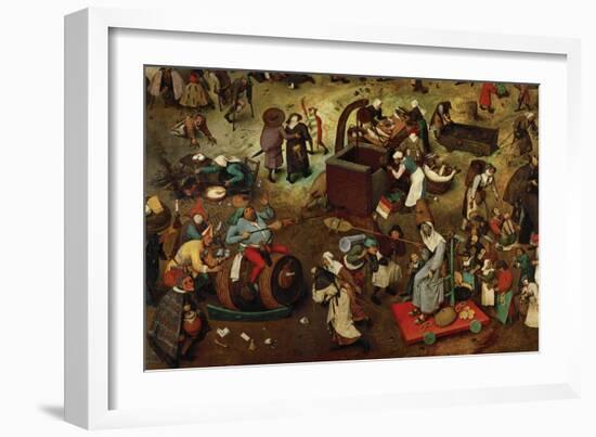 Fight Between Carnival and Lent, Detail-Pieter Bruegel the Elder-Framed Giclee Print