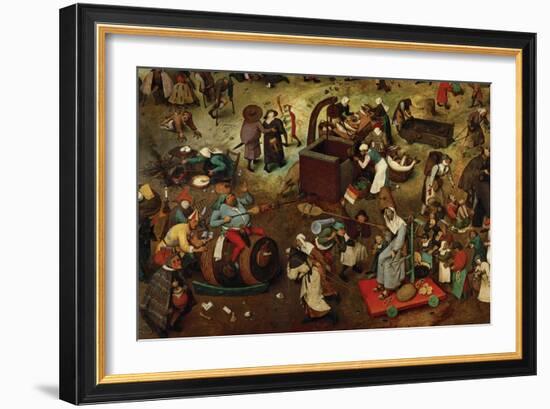 Fight Between Carnival and Lent, Detail-Pieter Bruegel the Elder-Framed Giclee Print