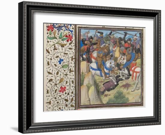 Fight Between Christians and Saracens under Saladin, 1460s-null-Framed Giclee Print