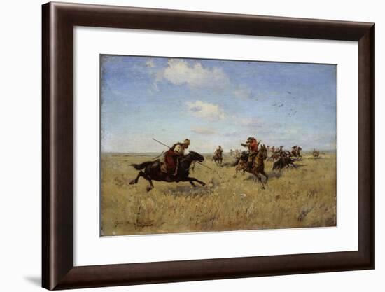 Fight Between Dnieper Cossacks and Tatars, 1892-Sergei Ivanovich Vasilkovsky-Framed Giclee Print