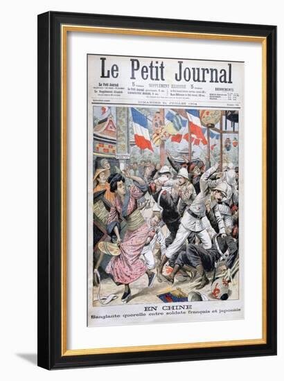 Fight Between French and Japanese Soldiers During the Russo-Japanese War, China, 1904-null-Framed Giclee Print