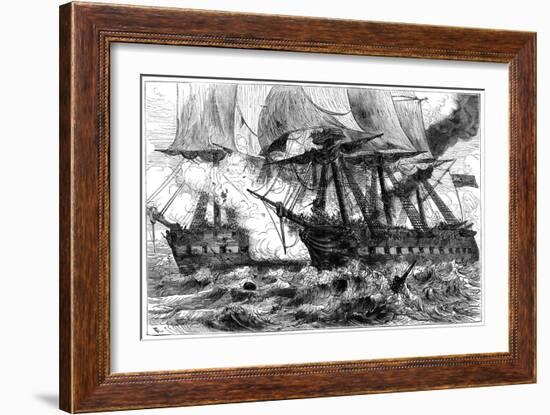 Fight Between USS Chesapeake and HMS Shannon, 1813-null-Framed Giclee Print