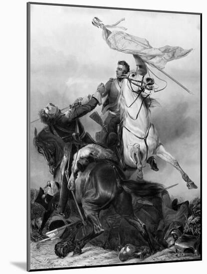 Fight for the Standard - Sergeant Ewart Capturing the Eagle of the French 45th Regiment at Waterloo-Richard Ansdell-Mounted Giclee Print