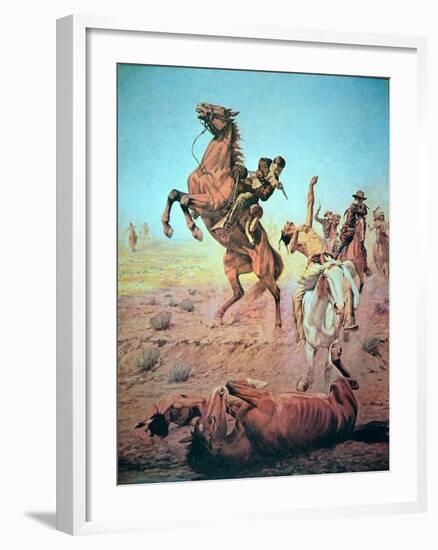Fight For the Water Hole-Charles Schreyvogel-Framed Giclee Print