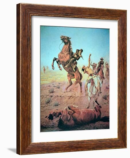 Fight For the Water Hole-Charles Schreyvogel-Framed Giclee Print