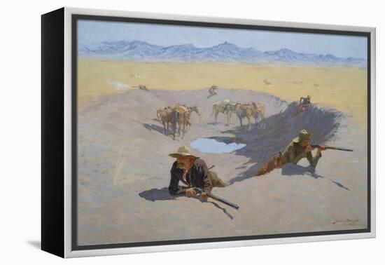 Fight for the Waterhole, 1903 (Oil on Canvas)-Frederic Remington-Framed Premier Image Canvas