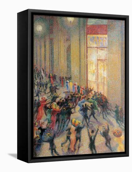 Fight in the Arcade-Umberto Boccioni-Framed Stretched Canvas