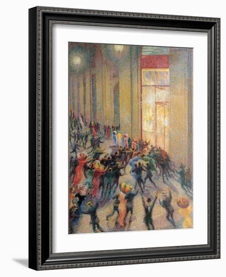 Fight in the Arcade-Umberto Boccioni-Framed Art Print