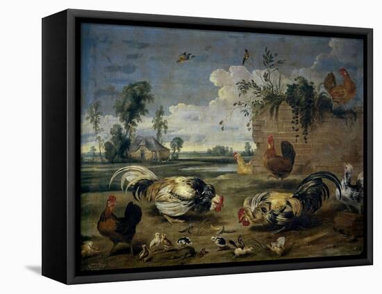Fight of Cocks, 17th century-Frans Snyders-Framed Premier Image Canvas
