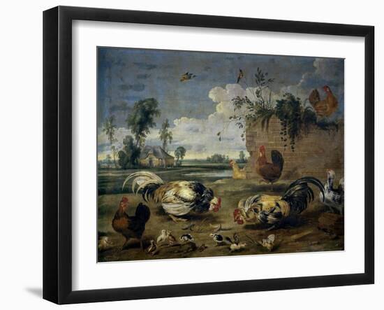 Fight of Cocks, 17th century-Frans Snyders-Framed Giclee Print
