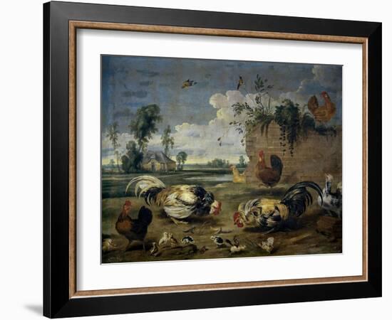 Fight of Cocks, 17th century-Frans Snyders-Framed Giclee Print