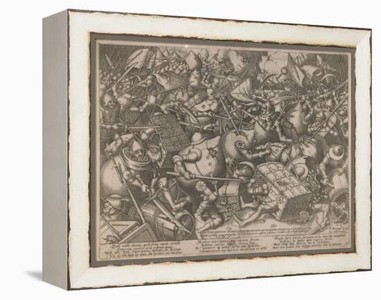 Fight of the Money-Bags and the Coffers, C. 1560-Pieter van der Heyden-Framed Premier Image Canvas