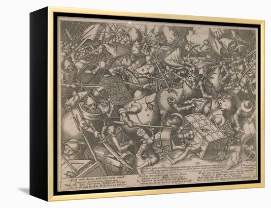 Fight of the Money-Bags and the Coffers, C. 1560-Pieter van der Heyden-Framed Premier Image Canvas