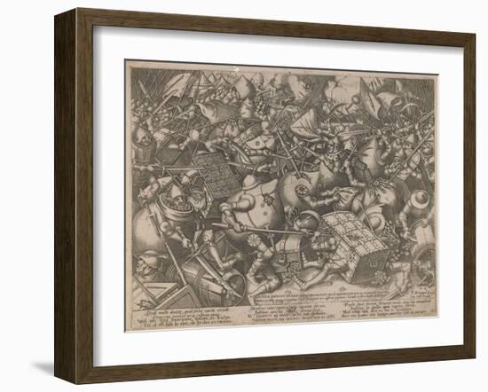 Fight of the Money-Bags and the Coffers, C. 1560-Pieter van der Heyden-Framed Giclee Print