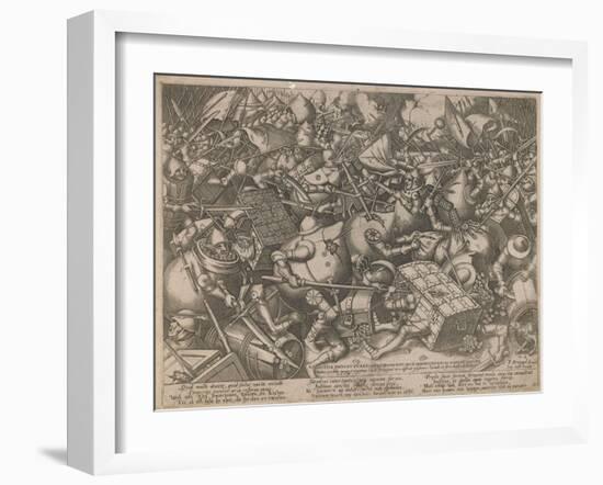 Fight of the Money-Bags and the Coffers, C. 1560-Pieter van der Heyden-Framed Giclee Print