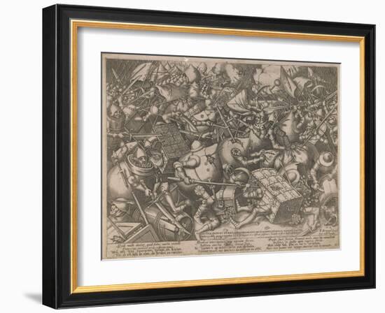 Fight of the Money-Bags and the Coffers, C. 1560-Pieter van der Heyden-Framed Giclee Print