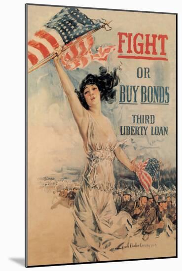 FIGHT! or Buy Bonds: Third Liberty Loan-Howard Chandler Christy-Mounted Art Print