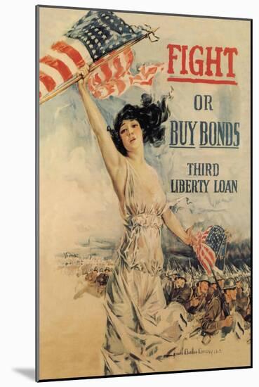 FIGHT! or Buy Bonds: Third Liberty Loan-Howard Chandler Christy-Mounted Art Print