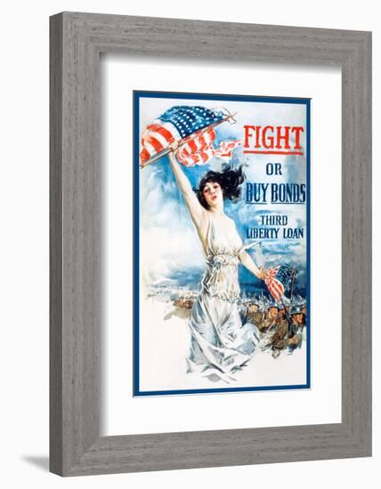 Fight or Buy Bonds-Vintage Reproduction-Framed Giclee Print