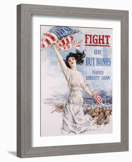 Fight or Buy Bonds-Howard Chandler Christy-Framed Giclee Print