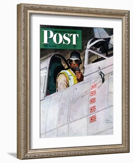 "Fighter Pilot," Saturday Evening Post Cover, May 22, 1943-Mead Schaeffer-Framed Giclee Print