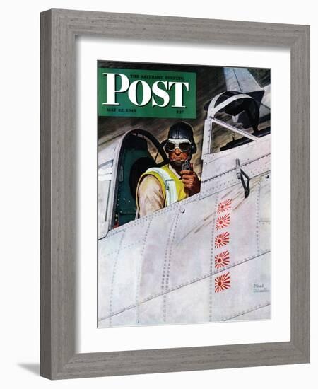 "Fighter Pilot," Saturday Evening Post Cover, May 22, 1943-Mead Schaeffer-Framed Giclee Print