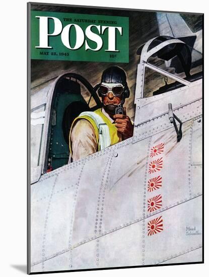 "Fighter Pilot," Saturday Evening Post Cover, May 22, 1943-Mead Schaeffer-Mounted Giclee Print