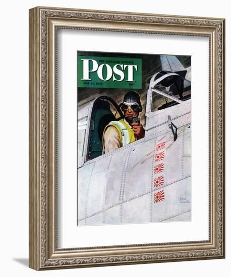 "Fighter Pilot," Saturday Evening Post Cover, May 22, 1943-Mead Schaeffer-Framed Giclee Print