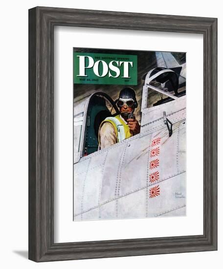 "Fighter Pilot," Saturday Evening Post Cover, May 22, 1943-Mead Schaeffer-Framed Giclee Print