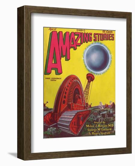 Fighting a Vortex-Frank R Paul-Framed Premium Giclee Print