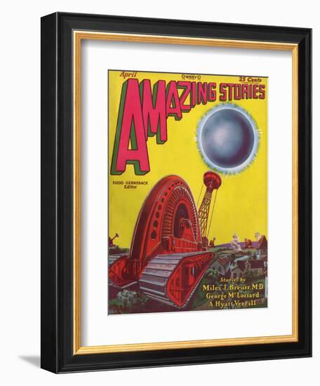 Fighting a Vortex-Frank R Paul-Framed Art Print