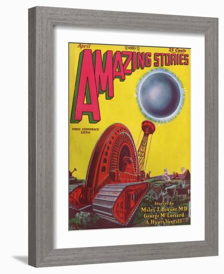 Fighting a Vortex-Frank R Paul-Framed Art Print