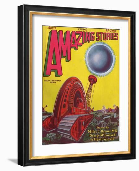 Fighting a Vortex-Frank R Paul-Framed Art Print