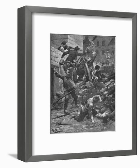 Fighting at the barricades in Paris, 1848 (1906)-Unknown-Framed Giclee Print
