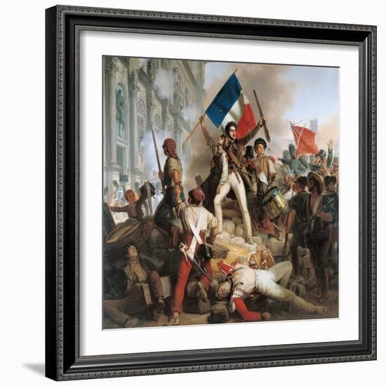 Fighting at the Hotel De Ville, 28th July 1830, 1833-Jean Victor Schnetz-Framed Giclee Print