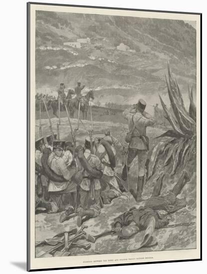 Fighting Between the Riffs and Spanish Troops Outside Melilla-Richard Caton Woodville II-Mounted Giclee Print