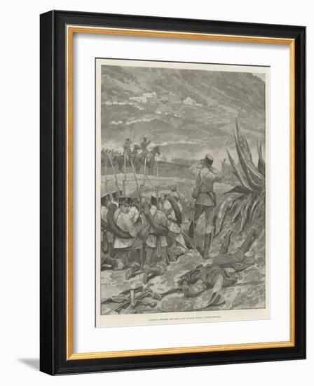 Fighting Between the Riffs and Spanish Troops Outside Melilla-Richard Caton Woodville II-Framed Giclee Print