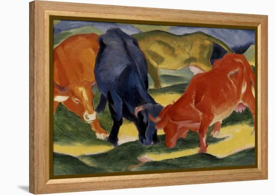 Fighting Cows-Franz Marc-Framed Premier Image Canvas