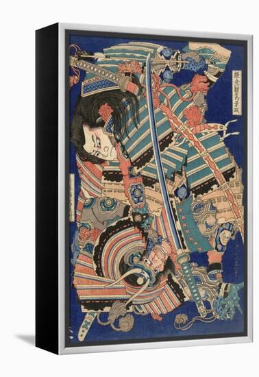 Fighting Heroes, 1827-1832-Katsushika Hokusai-Framed Stretched Canvas