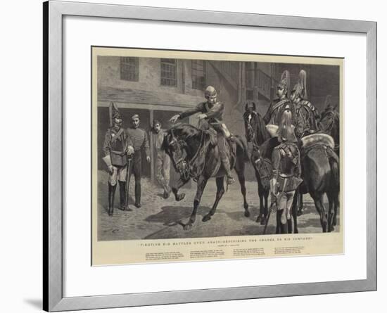 Fighting His Battles over Again, Describing the Charge to His Comrades-John Charlton-Framed Giclee Print