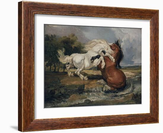 Fighting Horses, 1808 (Oil on Canvas)-James Ward-Framed Giclee Print