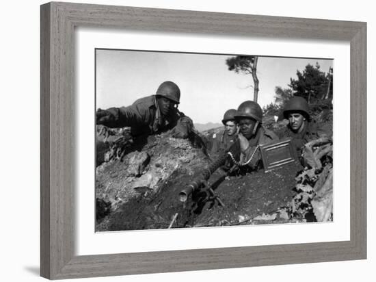 Fighting North of the Chongchon River During the U.S. Advance Above the 38th Parallel-null-Framed Photo