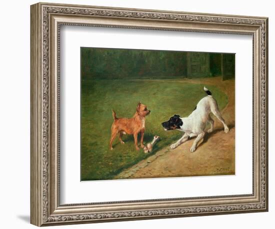 Fighting over a Bone-John Emms-Framed Giclee Print