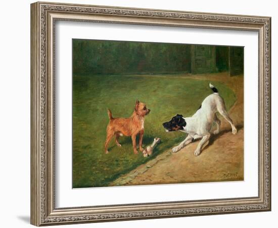 Fighting over a Bone-John Emms-Framed Giclee Print