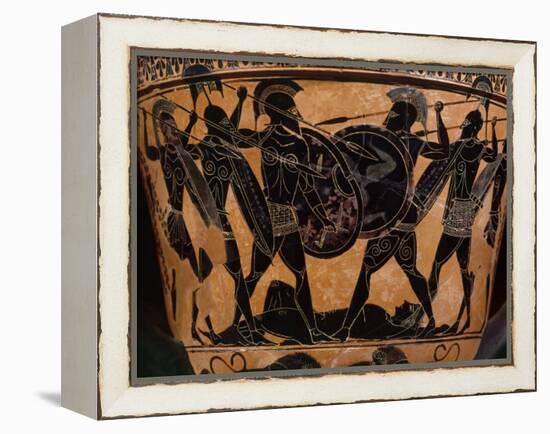 Fighting over Body of Patroclus, friend of Achilles, during Trojan War-null-Framed Premier Image Canvas