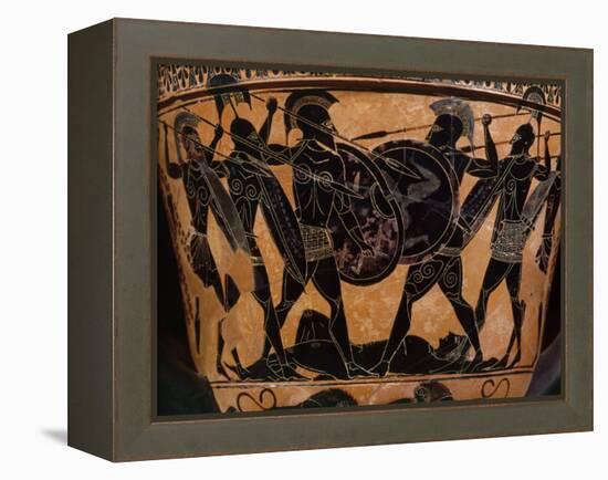 Fighting over Body of Patroclus, friend of Achilles, during Trojan War-null-Framed Premier Image Canvas