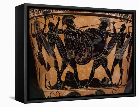 Fighting over Body of Patroclus, friend of Achilles, during Trojan War-null-Framed Premier Image Canvas