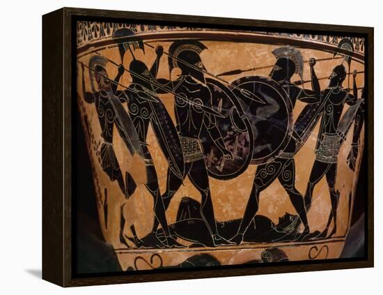 Fighting over Body of Patroclus, friend of Achilles, during Trojan War-null-Framed Premier Image Canvas