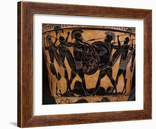 Fighting over Body of Patroclus, friend of Achilles, during Trojan War-null-Framed Photographic Print